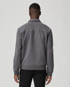 grey mens jacket with collar, 2 flap pockets and concealed placket from paige rear view