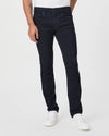 mens dark navy straight slim leg jeans  close up