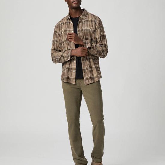 slim leg mens khaki jeans from paige model shot