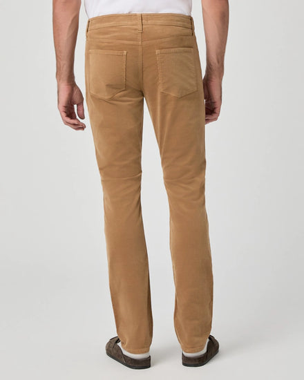 camel corduroy slim leg jeans with pockets from paige rear view
