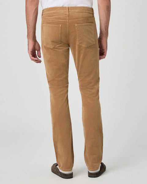 camel corduroy slim leg jeans with pockets from paige rear view