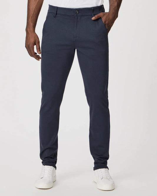 mens dark navy trousers with rear welt pockets 