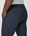 mens dark navy trousers with rear welt pockets rear view close up