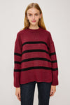 Miranda Knit Garnet Black Stripe