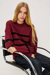 Miranda Knit Garnet Black Stripe