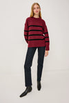 Miranda Knit Garnet Black Stripe