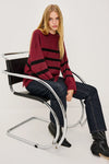 Miranda Knit Garnet Black Stripe