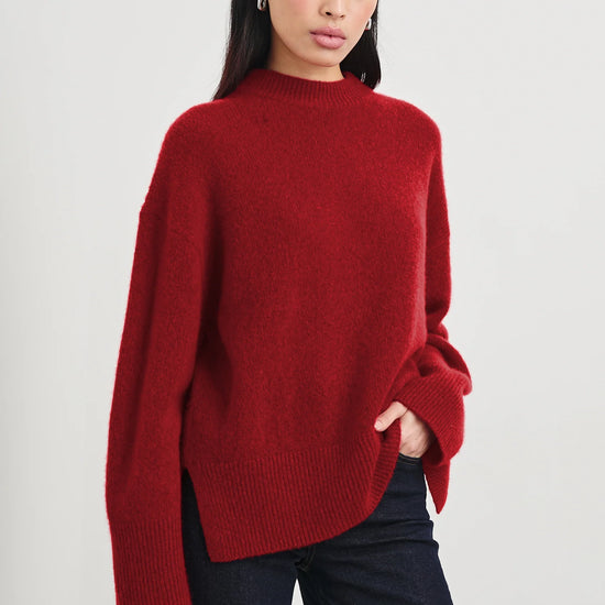 Red cashmere silk blend knit