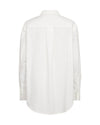 White collared shirt on white background rear view