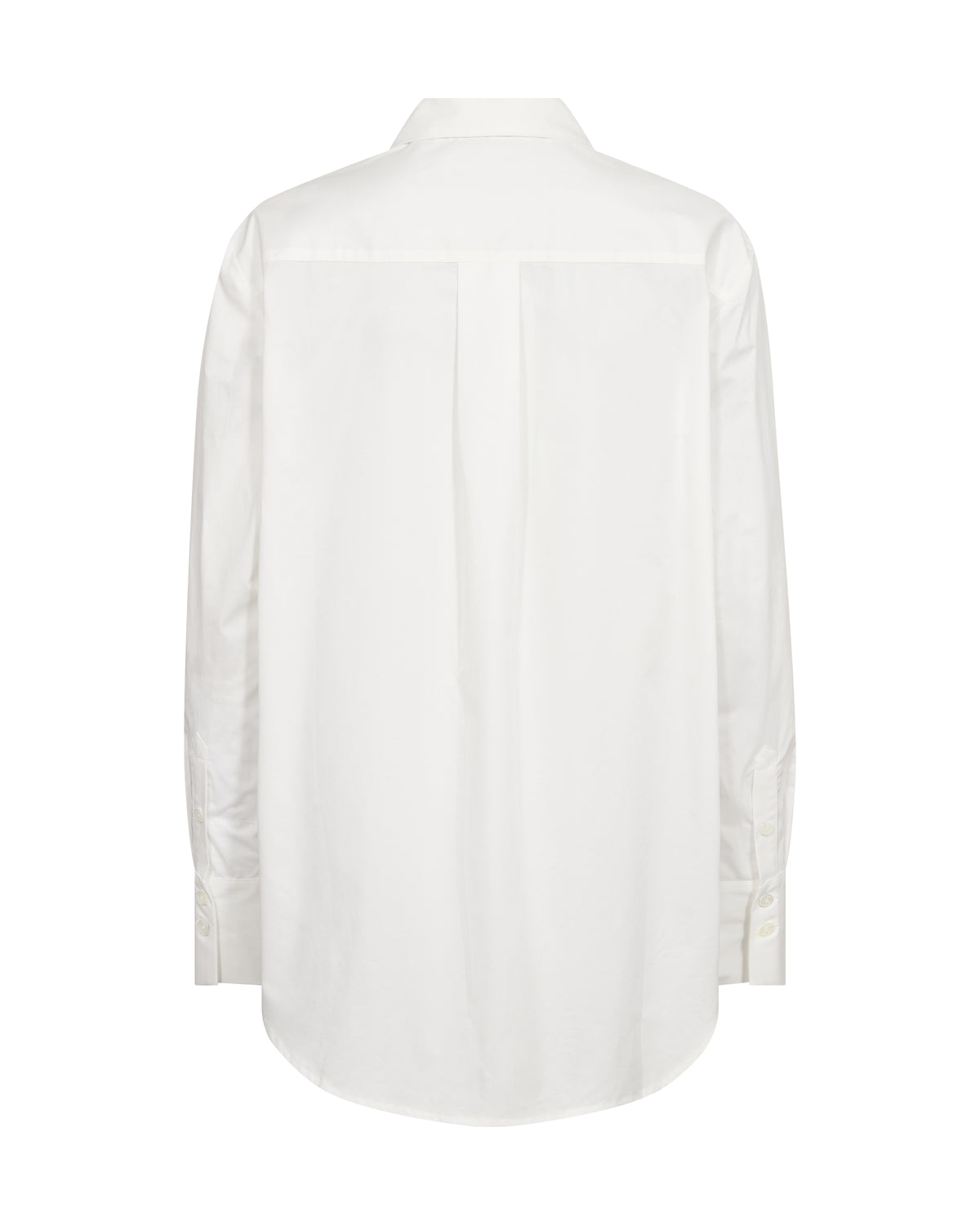 White collared shirt on white background rear view