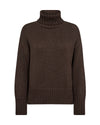 Brown roll neck jumper on a white background
