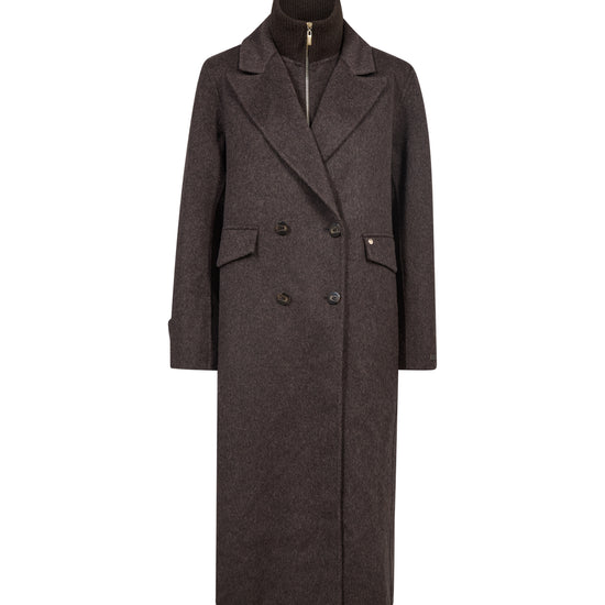 Dark brown coat on a white background
