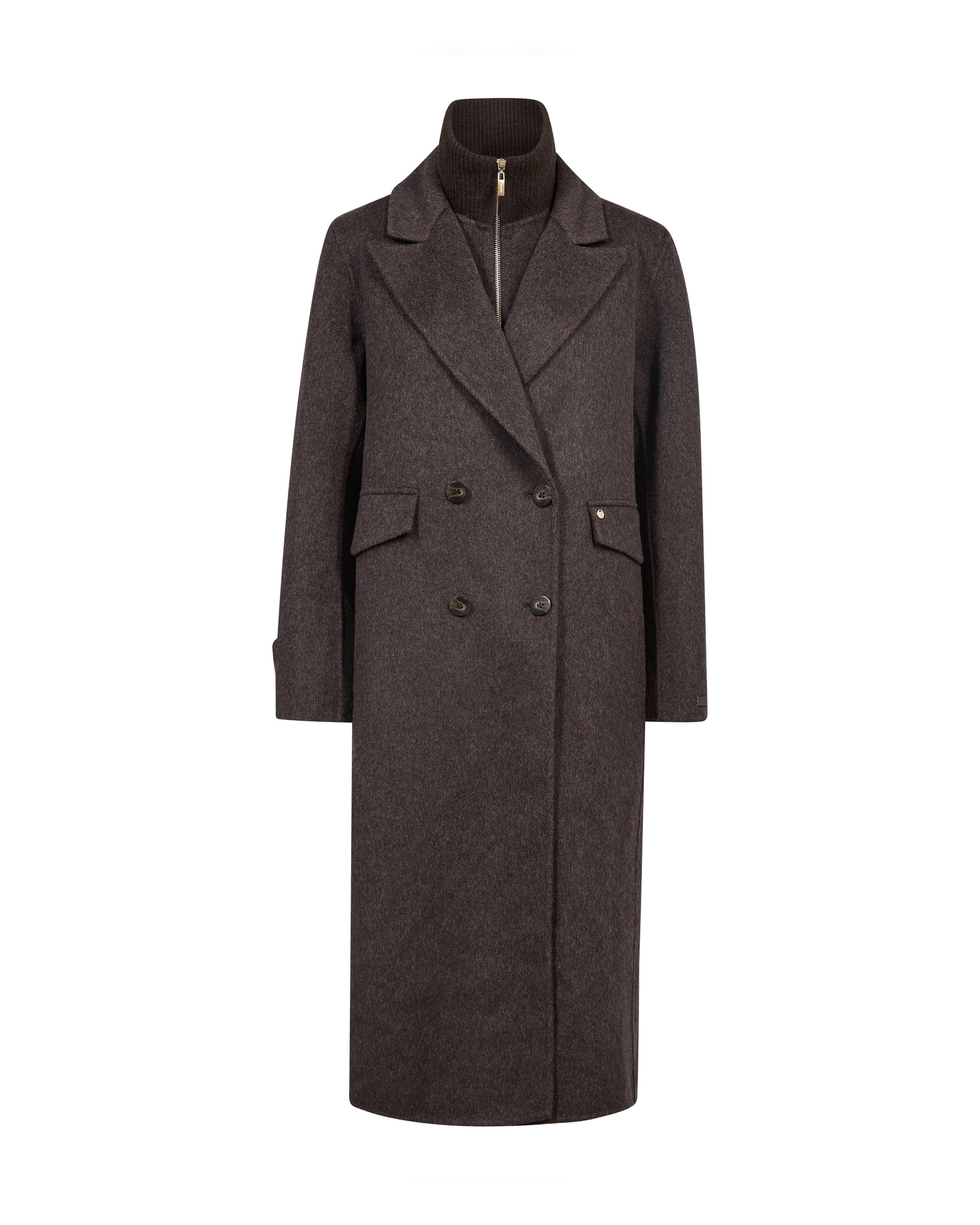 Dark brown coat on a white background
