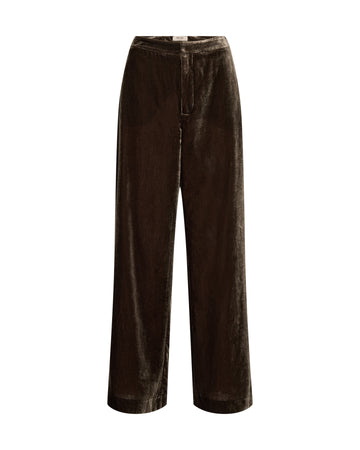 Brown velvet pants on a white background