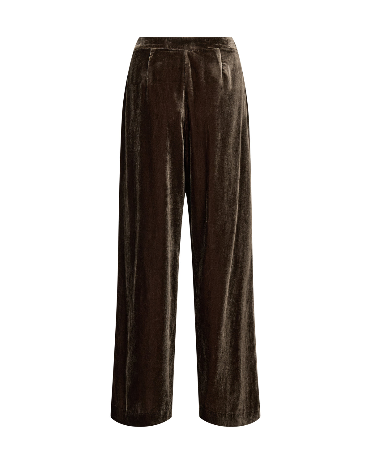 Black wide-leg jeans on a white background