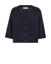 Dark gray cardigan with buttons on a white background