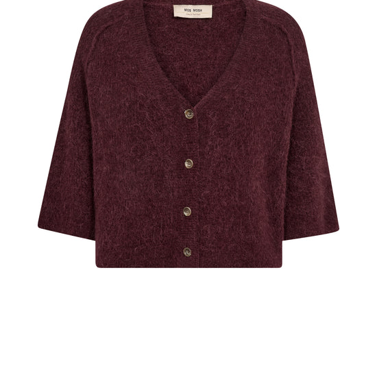 burgundy cardigan on white background