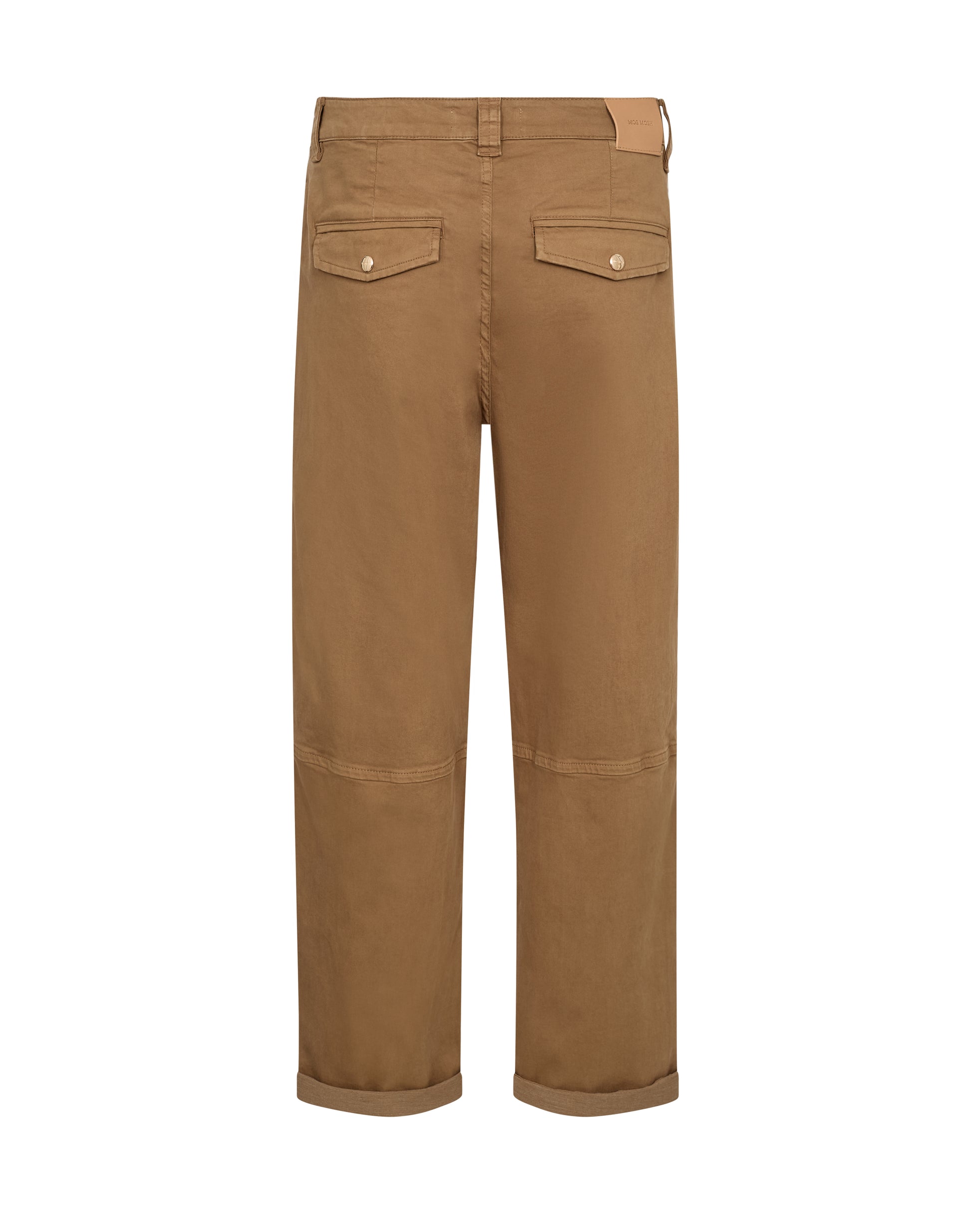Brown pants with a belt on a white background