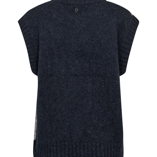 Back of an Argyle vest on a white background