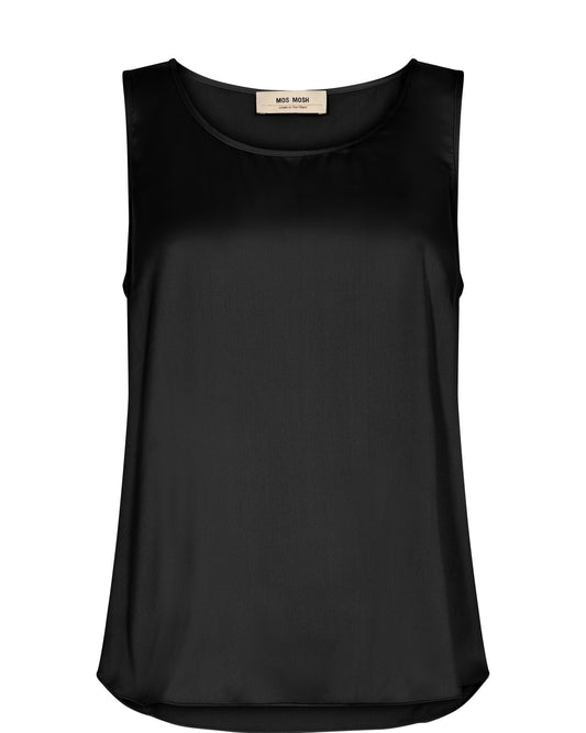 black silk camisole with scoop neck