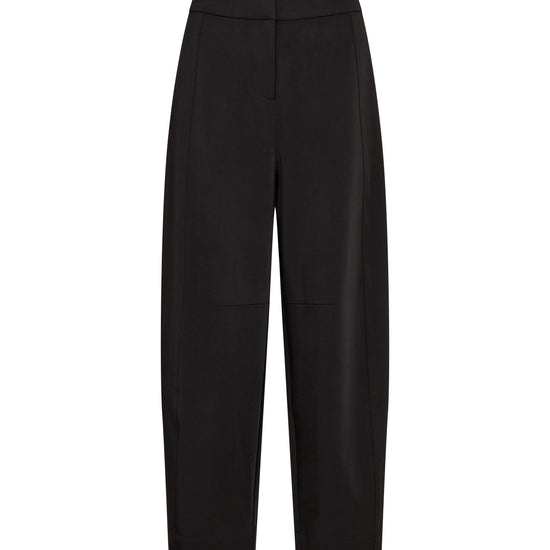 Black tailored trousers on a white background