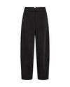 Black tailored trousers on a white background