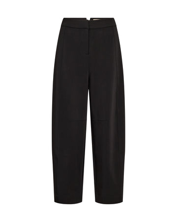 Black tailored trousers on a white background