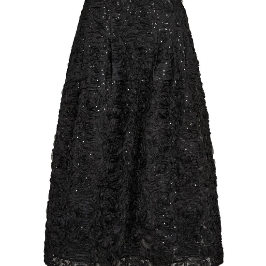 Black sequin skirt on a white background