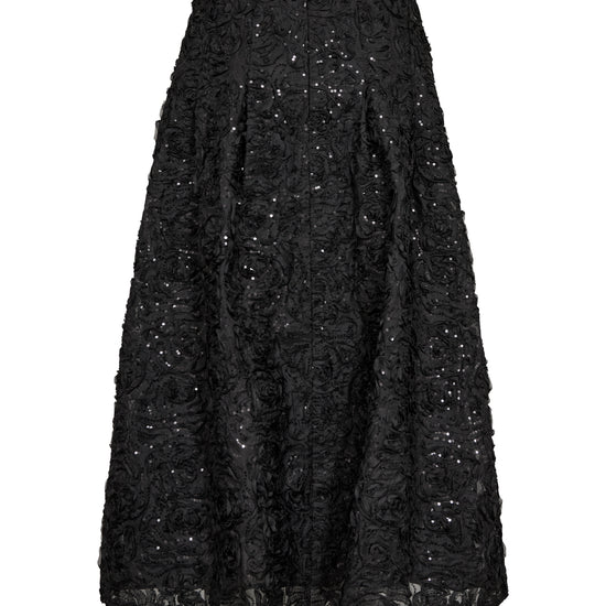 Black sequin skirt on a white background rear view