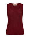 Scoop neck rib sparkly top in deep red from Mos Mosh