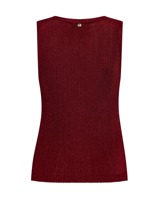 Rear view of rib sparkly tank top from mos mosh