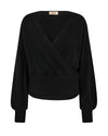 black cashmere wrap jumper