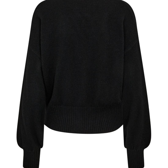 black cashmere wrap jumper