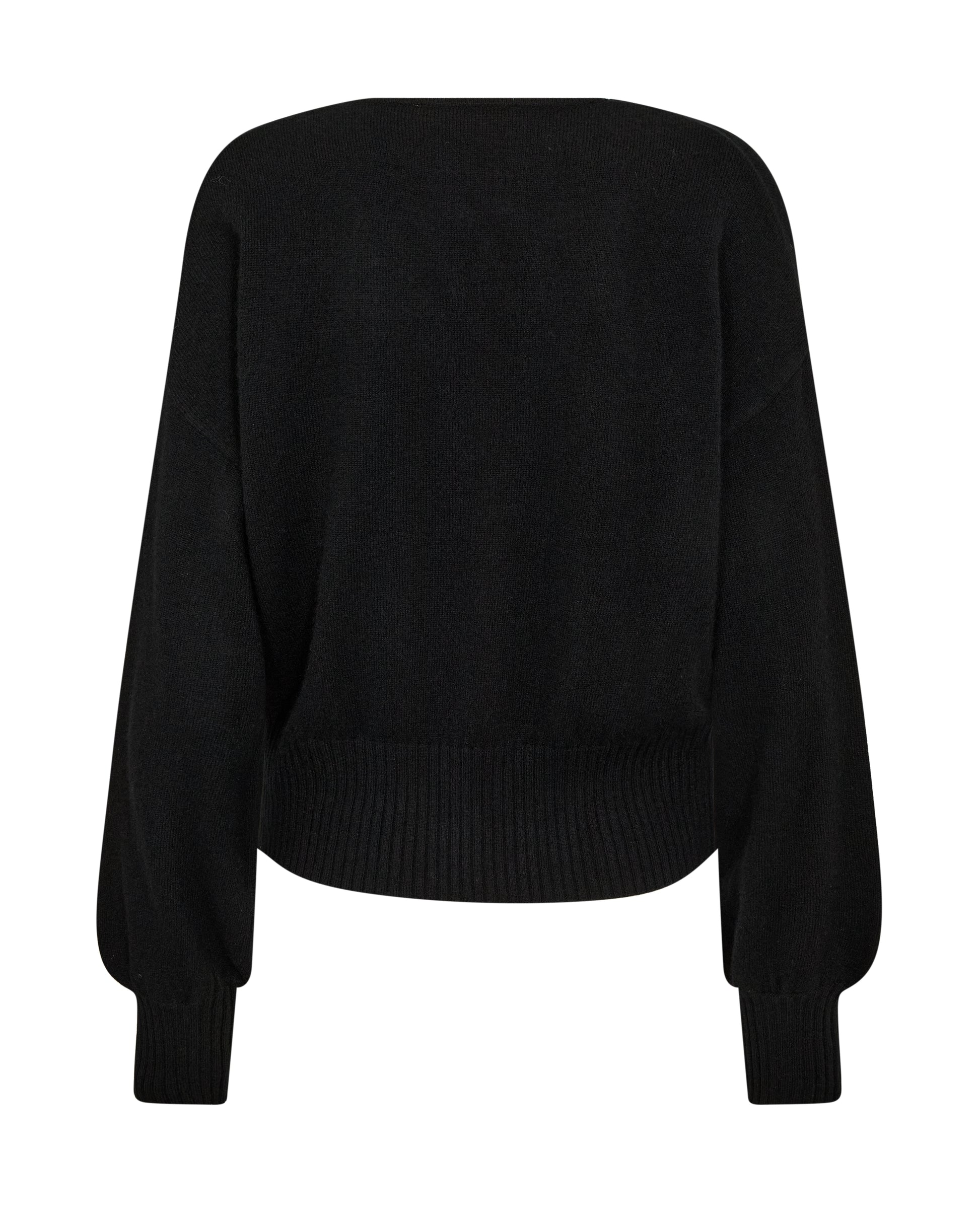 black cashmere wrap jumper