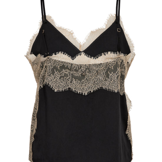 Rear view of lace trimmed camisole top from mos mosh