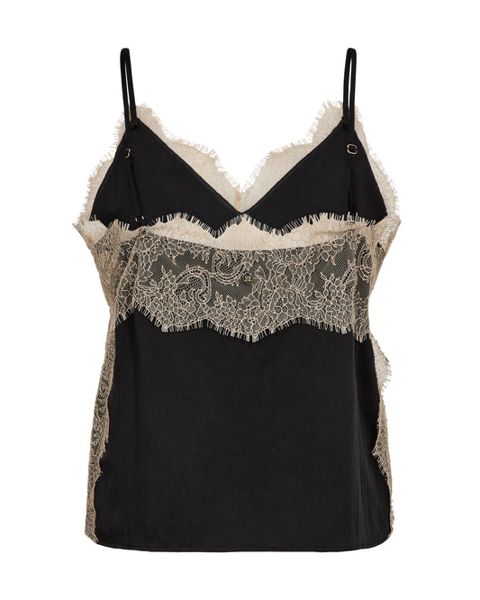 Rear view of lace trimmed camisole top from mos mosh