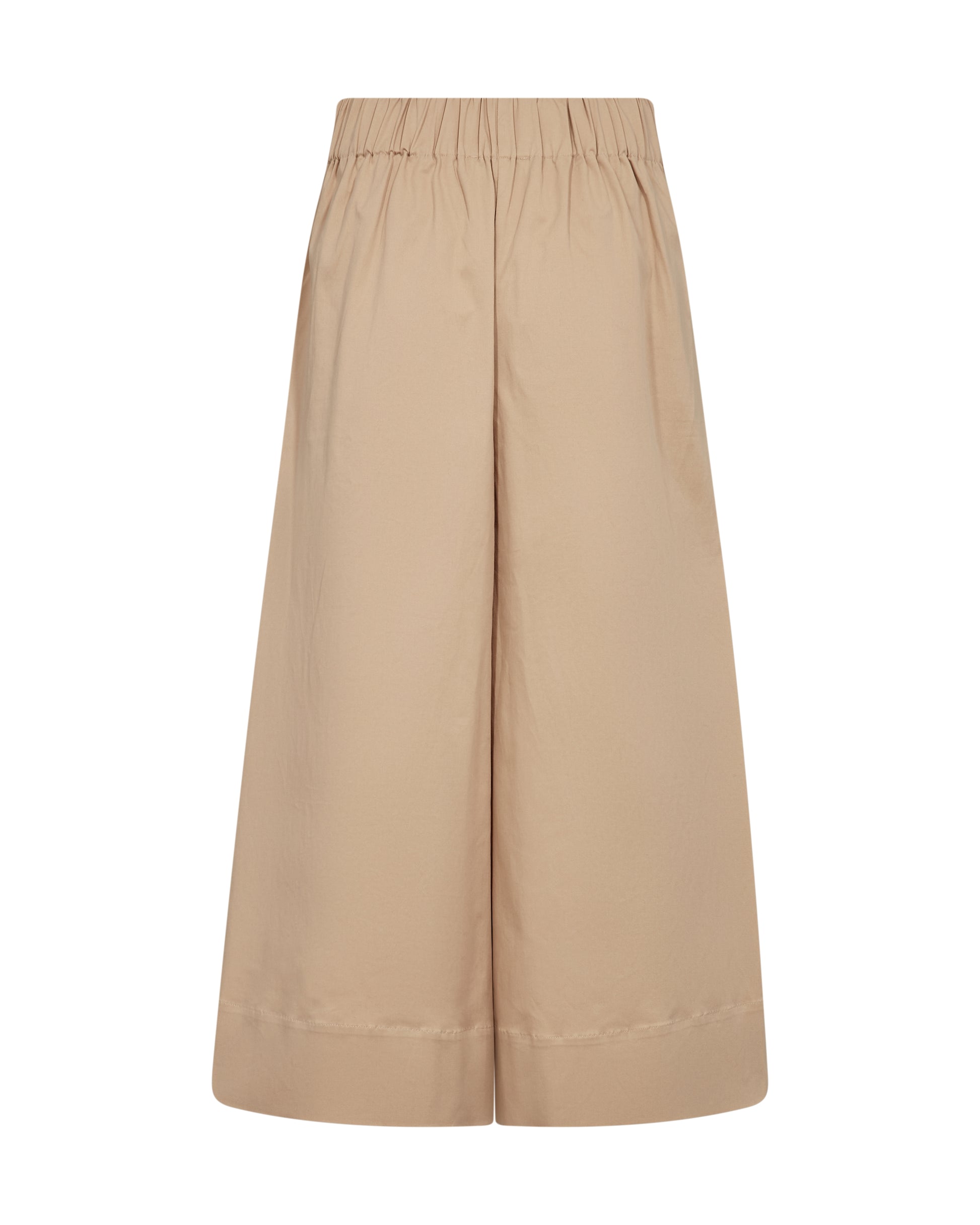 Beige wide-leg pants on a white background