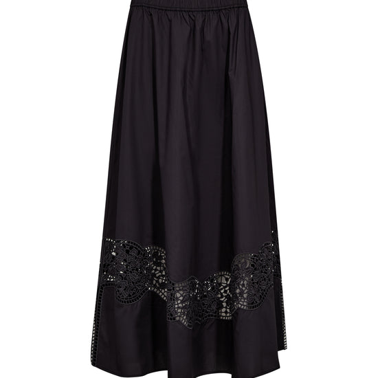 Black skirt with sequin details on a white background