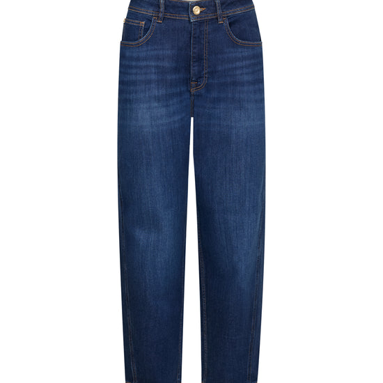 Blue jeans on a white background