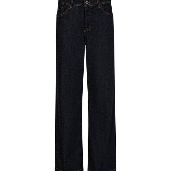 dark blue jeans on a white background