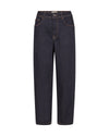 Dark indigo blue straight-leg jeans shown flat against a solid white background.