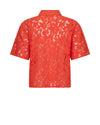 orange lace shirt on a white background