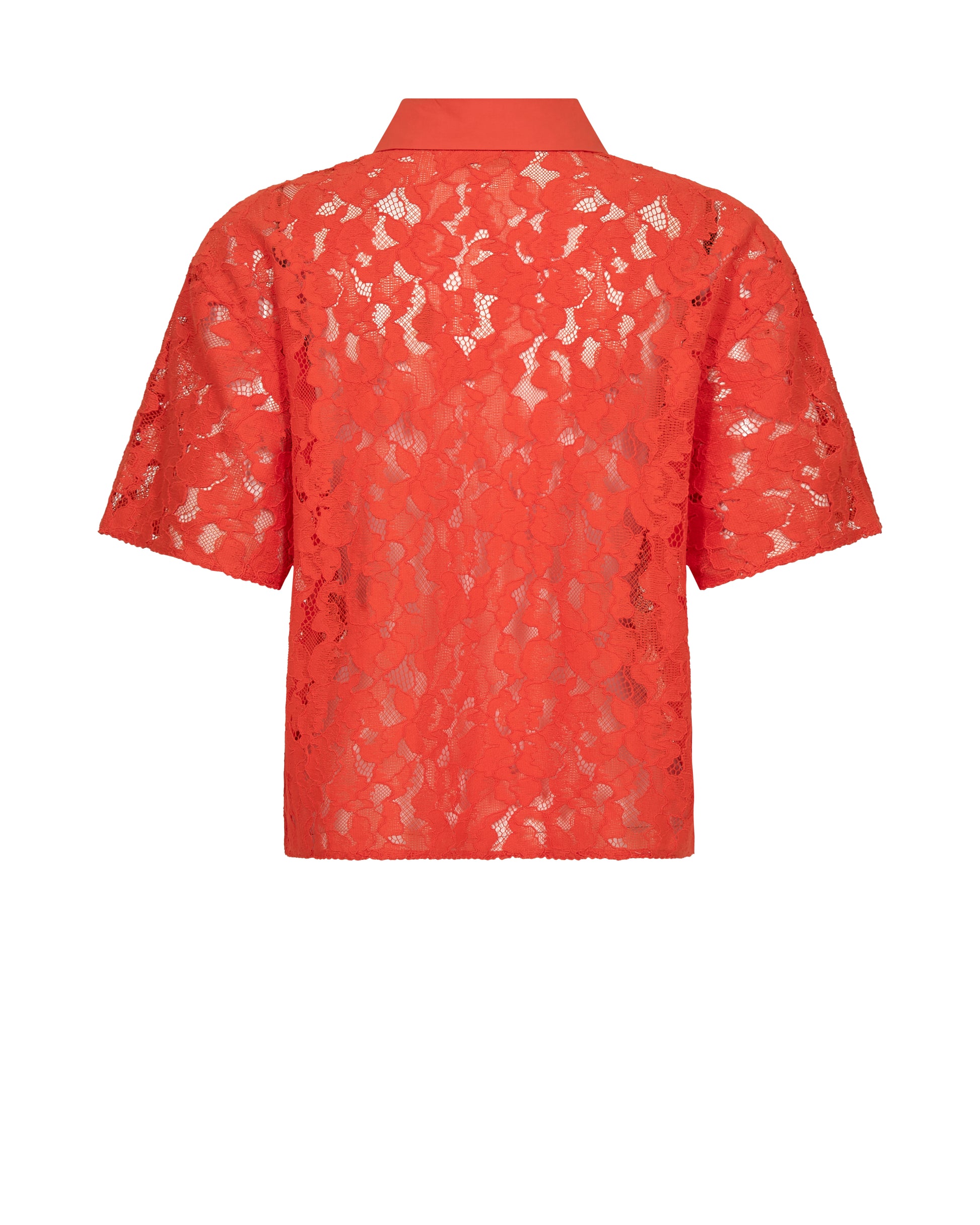 orange lace shirt on a white background