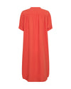 Orange linen dress on a white background