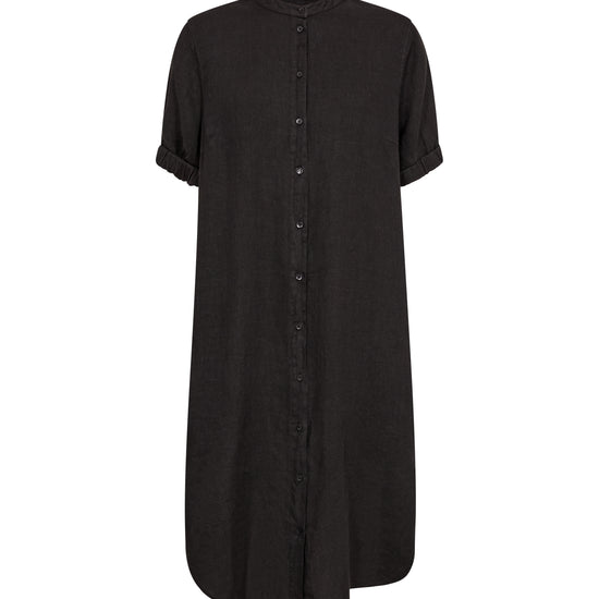 Black dress with short sleeves on a white background