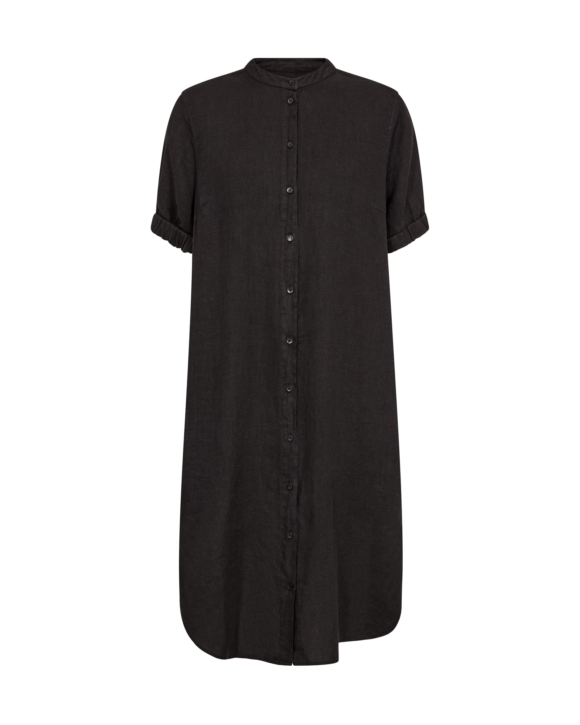 Black dress with short sleeves on a white background