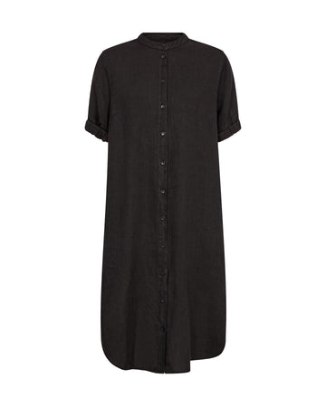 Black dress with short sleeves on a white background