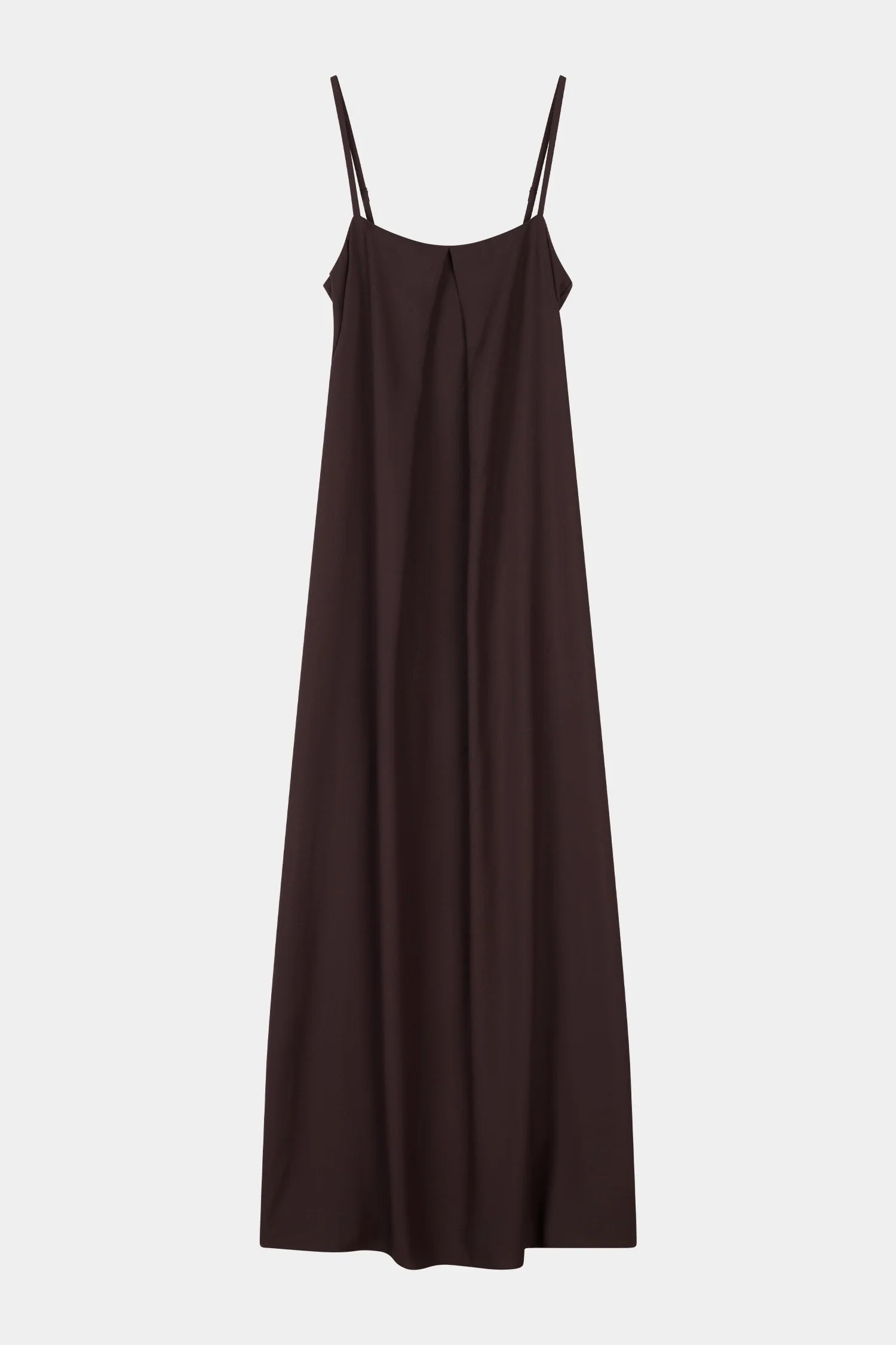 Brown dress with thin straps on a white background