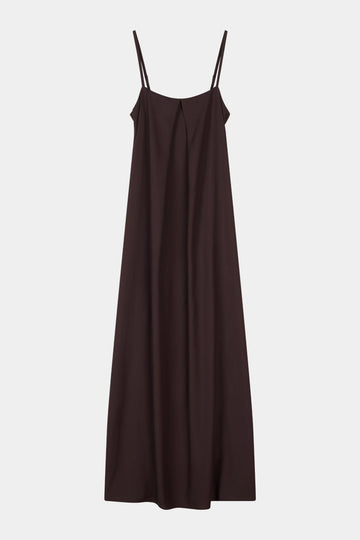 Brown dress with thin straps on a white background