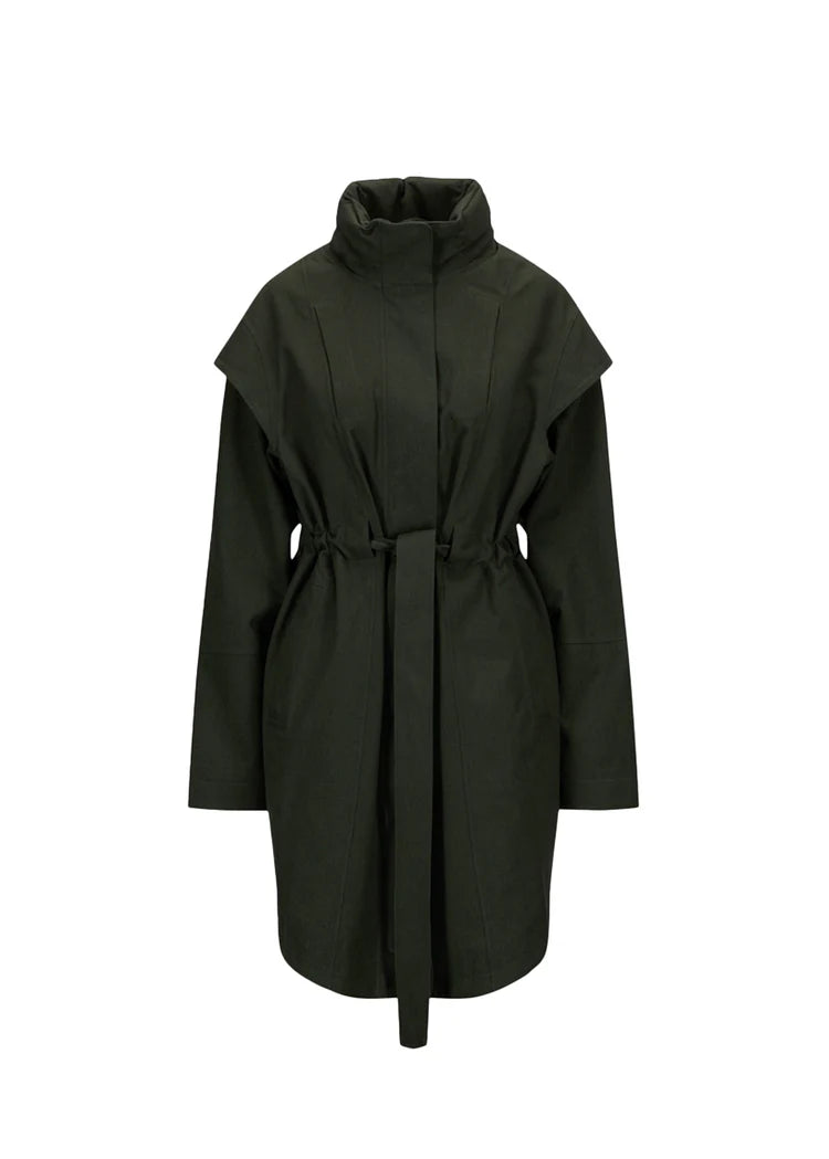 dark green waterproof short coat